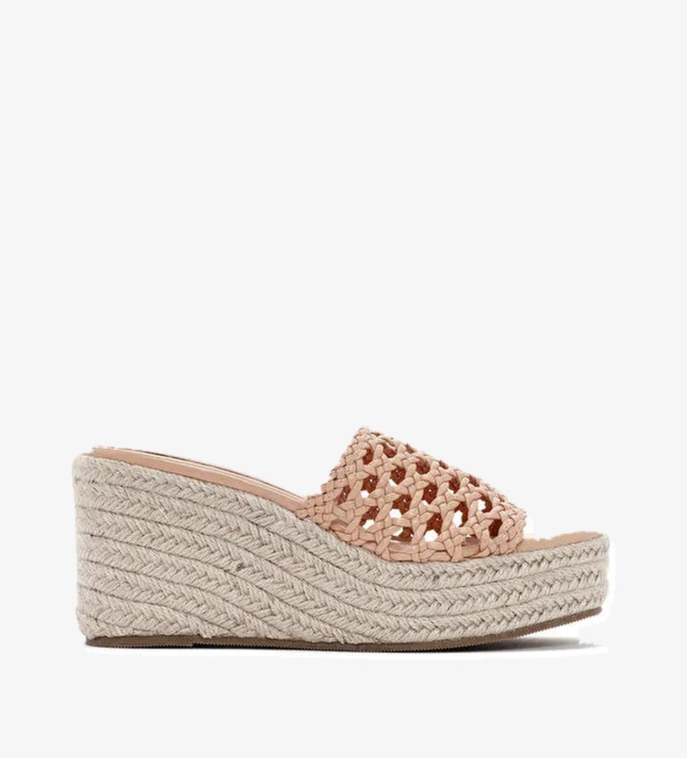 Kadın Bej Dolgu Topuklu Terlik 24SFE451618 - Görsel 1