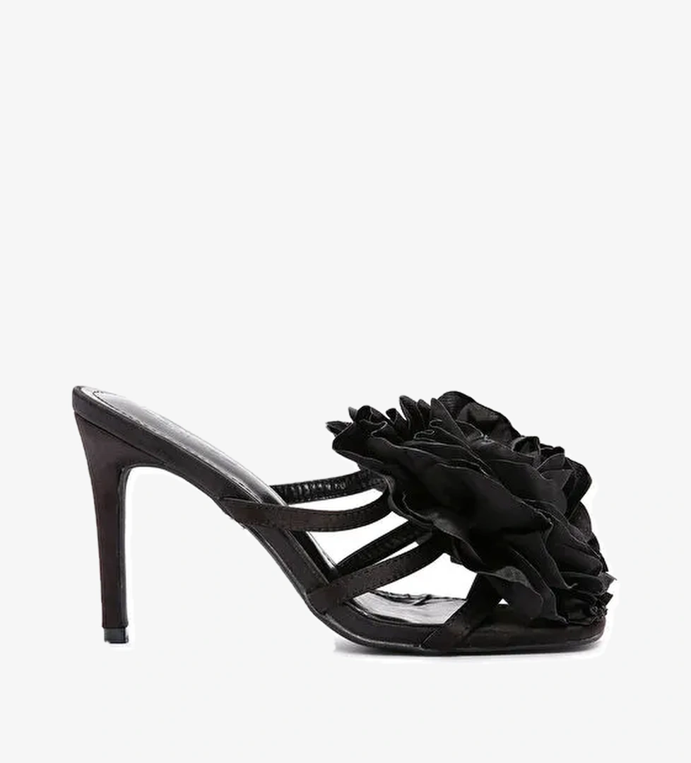 Derimod Derimod Siyah Pembe Kadın Topuklu Terlik 24SFE451414 Sandalet & Terlik | Boyner Siyah - 1. görsel