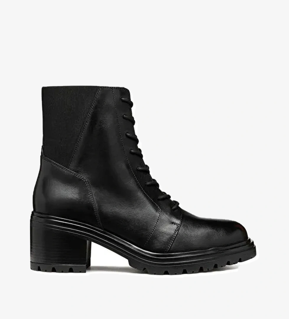 Geox Kadın Siyah Damiana Fermuarlı Kalın Topuklu Deri Bot D46QCC043NHC9999 - Görsel 1