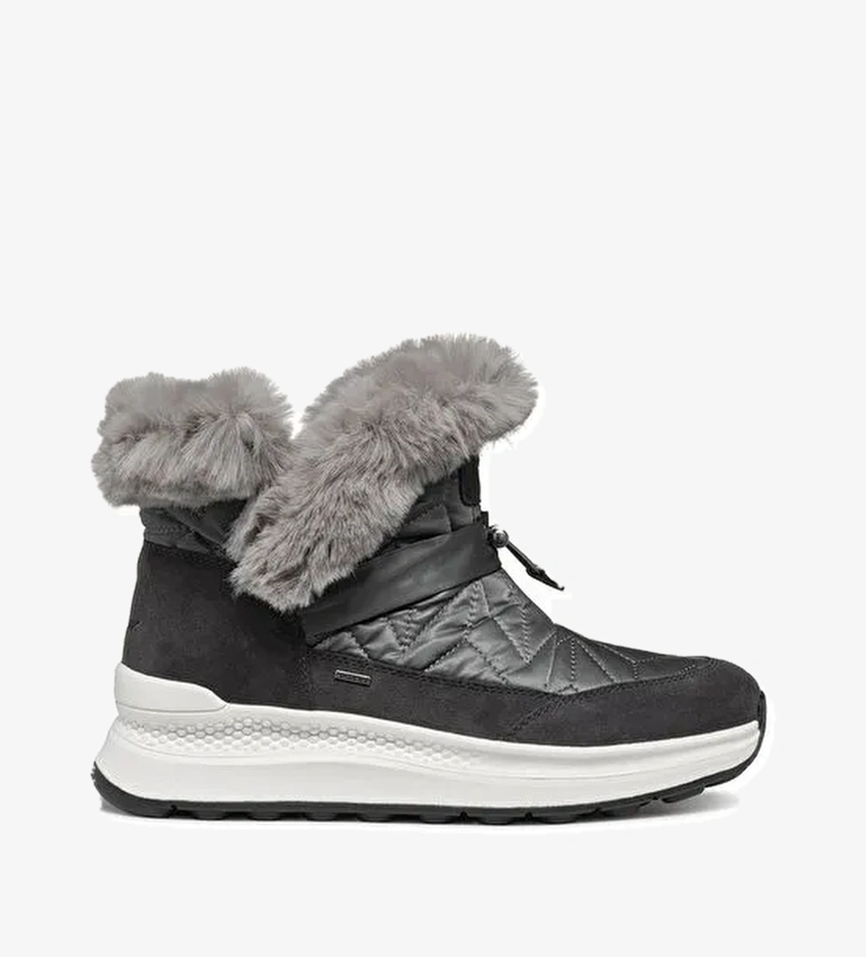 Geox Kadın Gri D Spherica Actif X2 Kürklü Waterproof Deri Bot D46WPB0FU22C1115 - Görsel 1