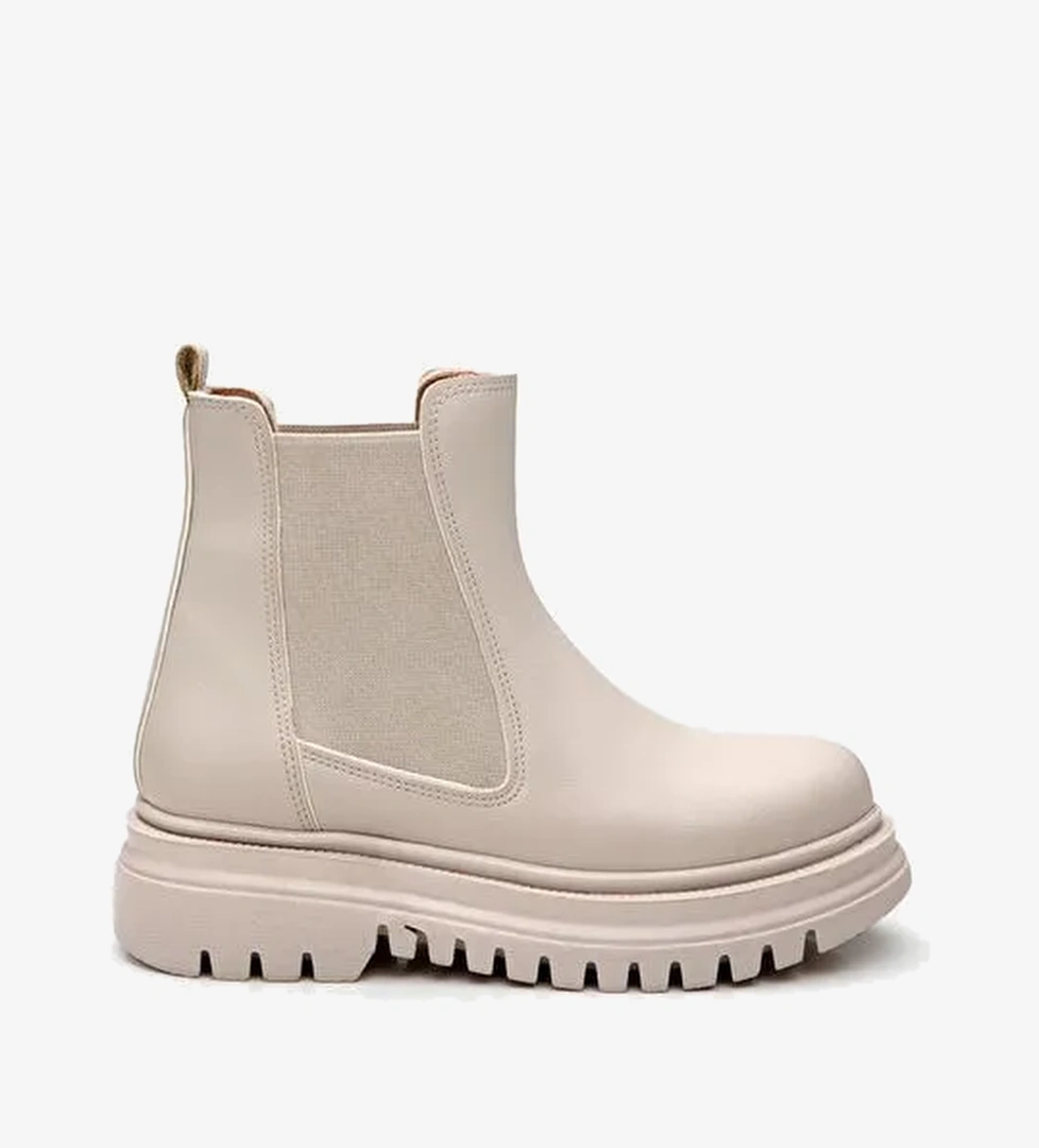 Bej Kadın Düz Bot - Görsel 1