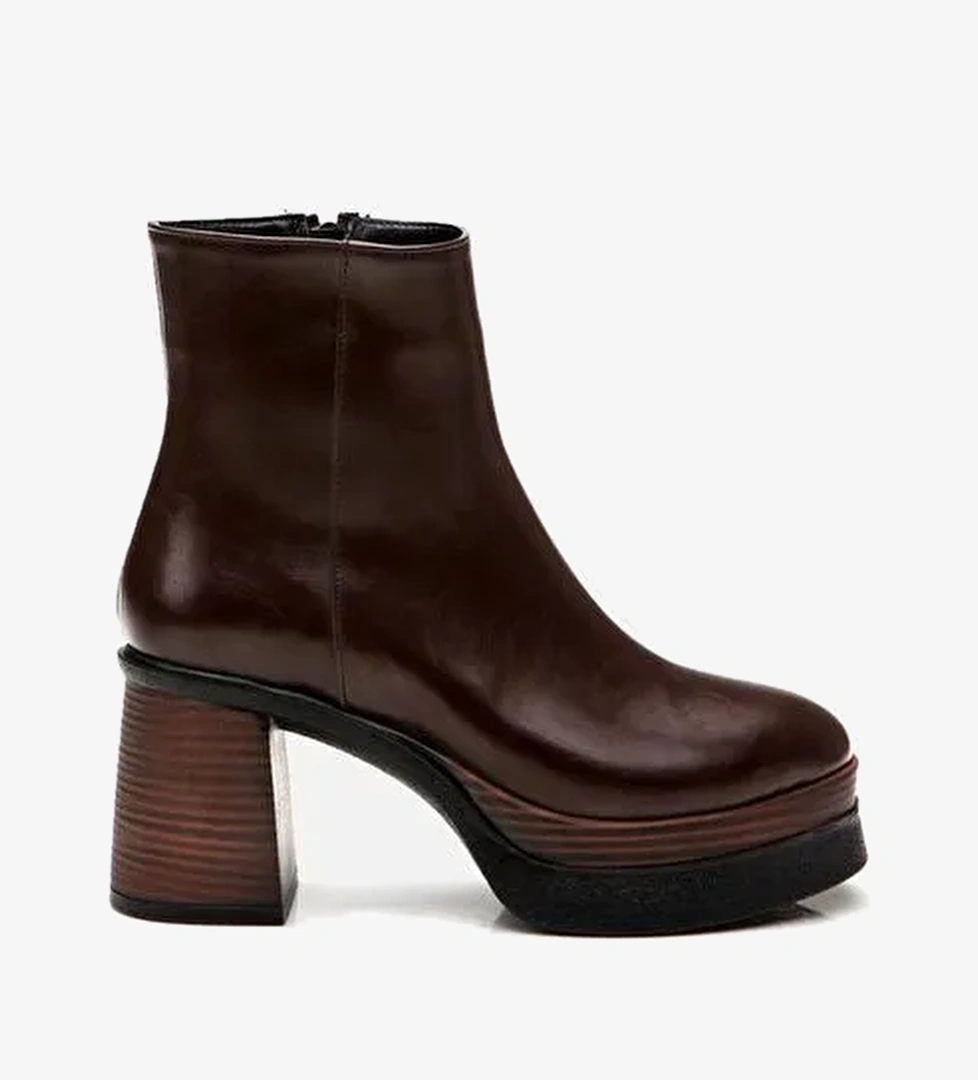 Kahve Kadın Topuklu Bot - Görsel 1