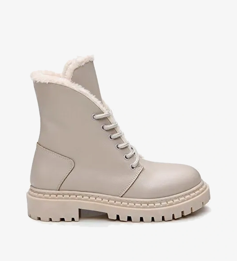 Bej Kadın Düz Bot - Görsel 1