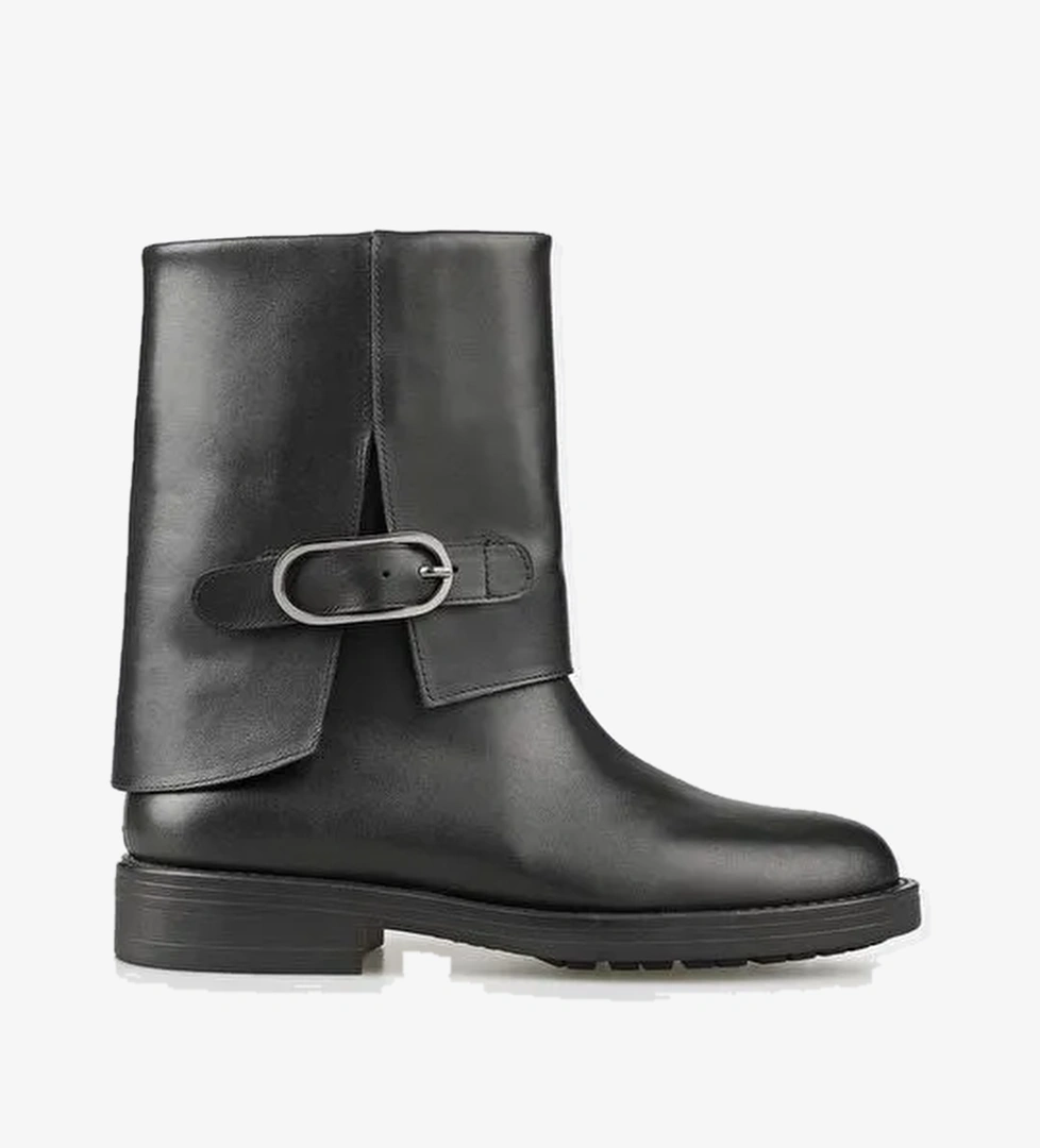 Siyah Deri Kadın Günlük Bot - Görsel 1