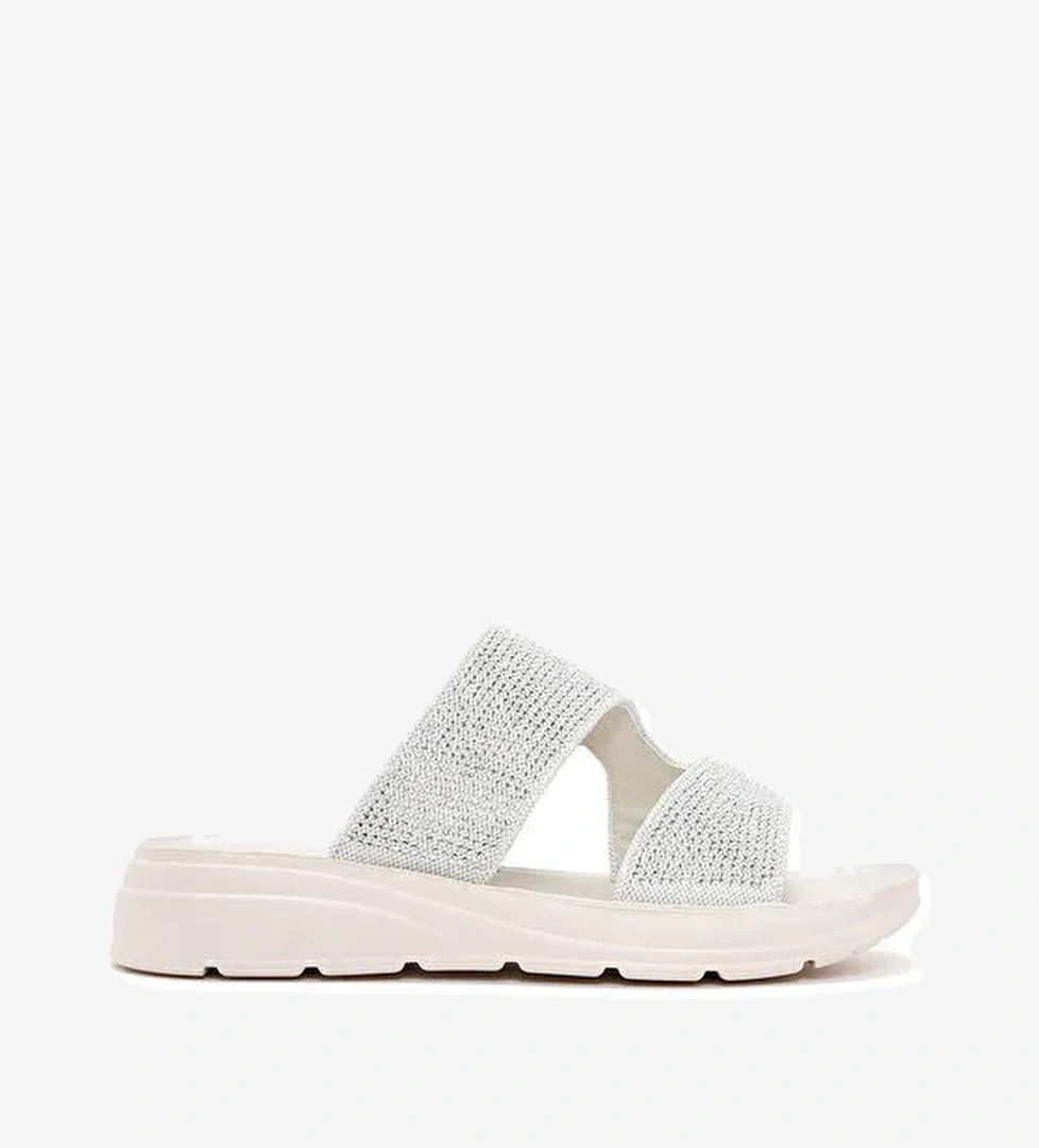 Kadın Gümüş Taşlı Comfort Terlik 24SFE464214 - Görsel 1