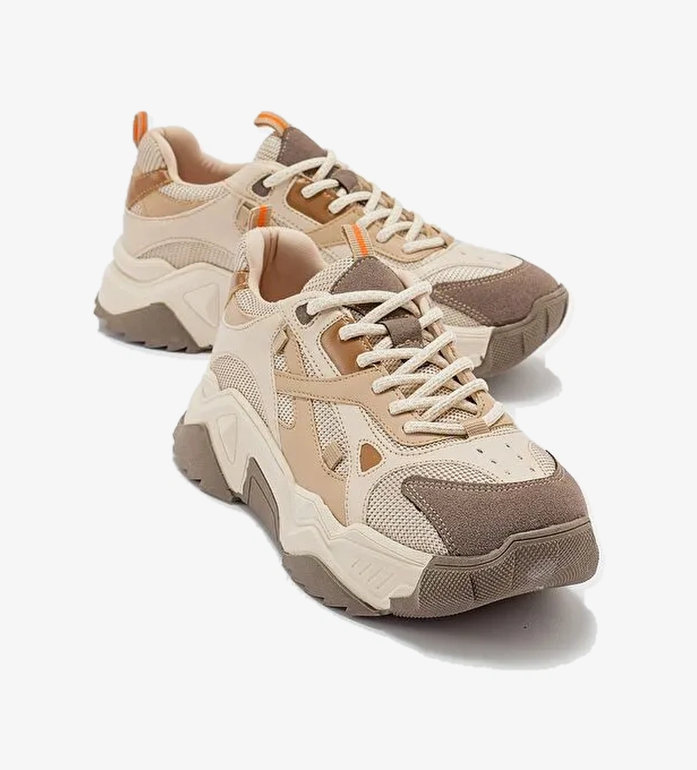 LECCE Bej-Kahve Kadın Spor Ayakkabı - Görsel 1