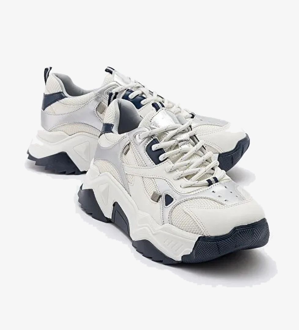 LECCE Beyaz-Laci Kadın Spor Ayakkabı - Görsel 1