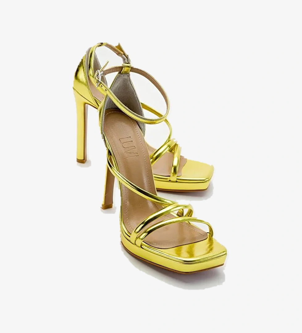 SHELP Açık Yeşil Kadın Topuklu Ayakkabı - Görsel 1