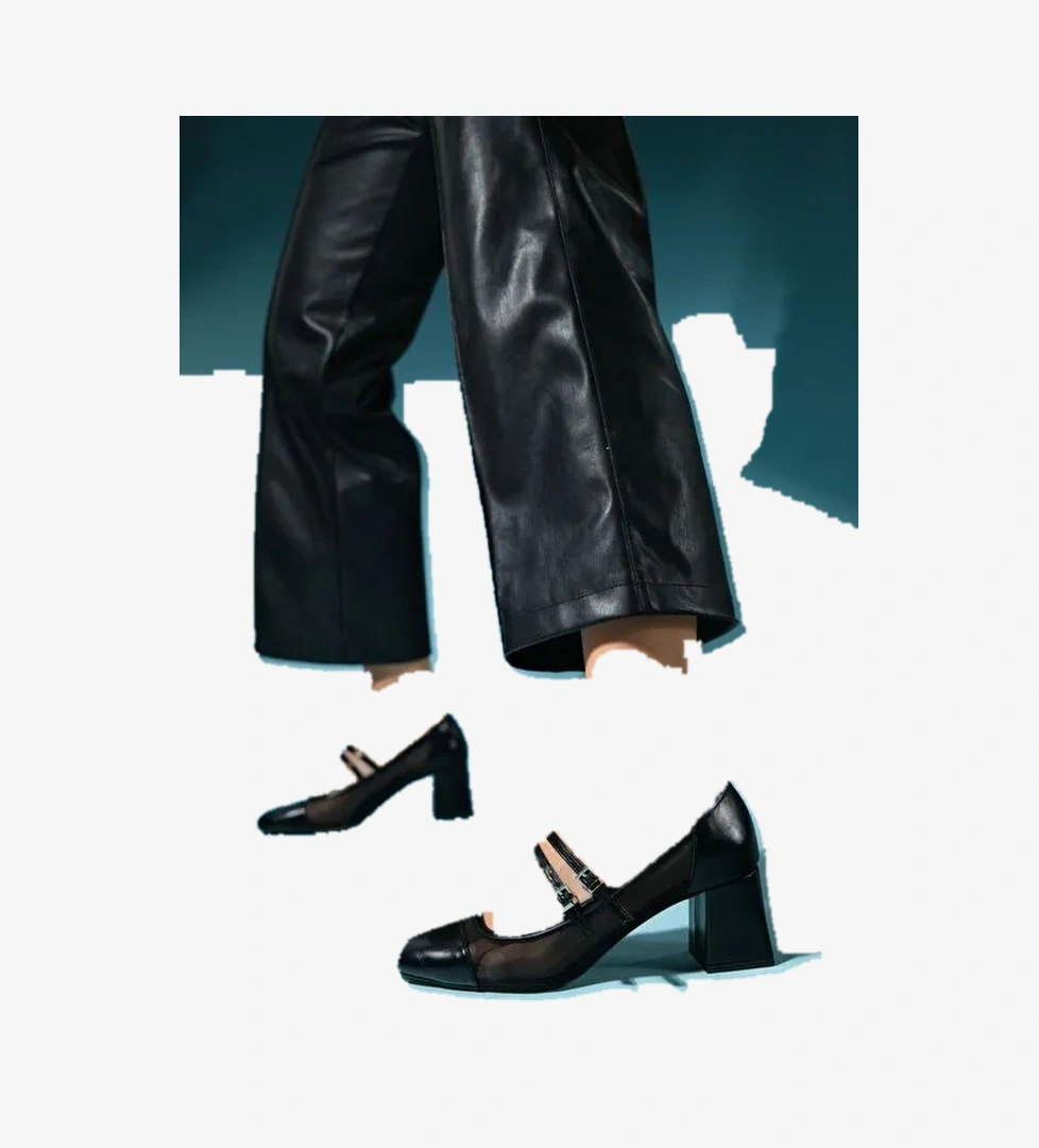 SCOTS Siyah Kadın Kalın Topuklu Ayakkabı - Görsel 1