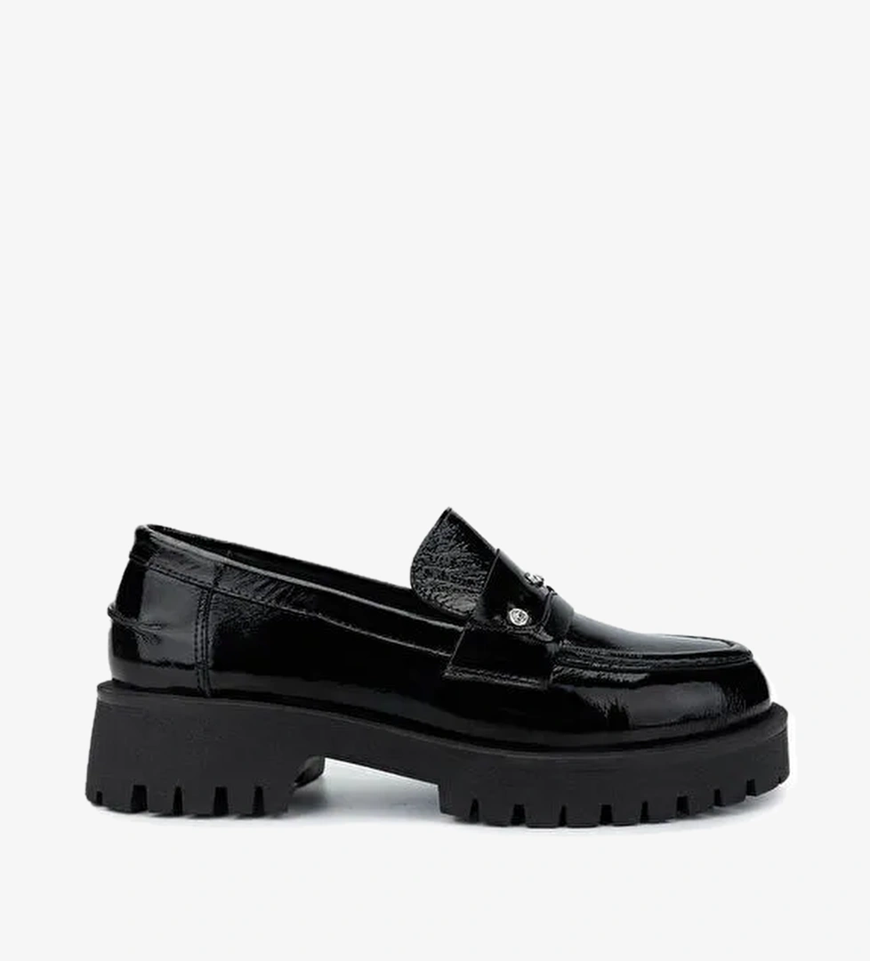 Tamer Tanca Kadın Hakiki Deri Siyah Açma Loafer Ayakkabı - Görsel 1