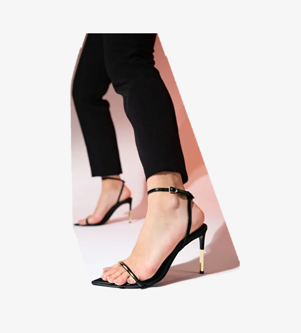 Luvi Shoes Siyah Kadın Topuklu Ayakkabı 80-9085 - Görsel 1