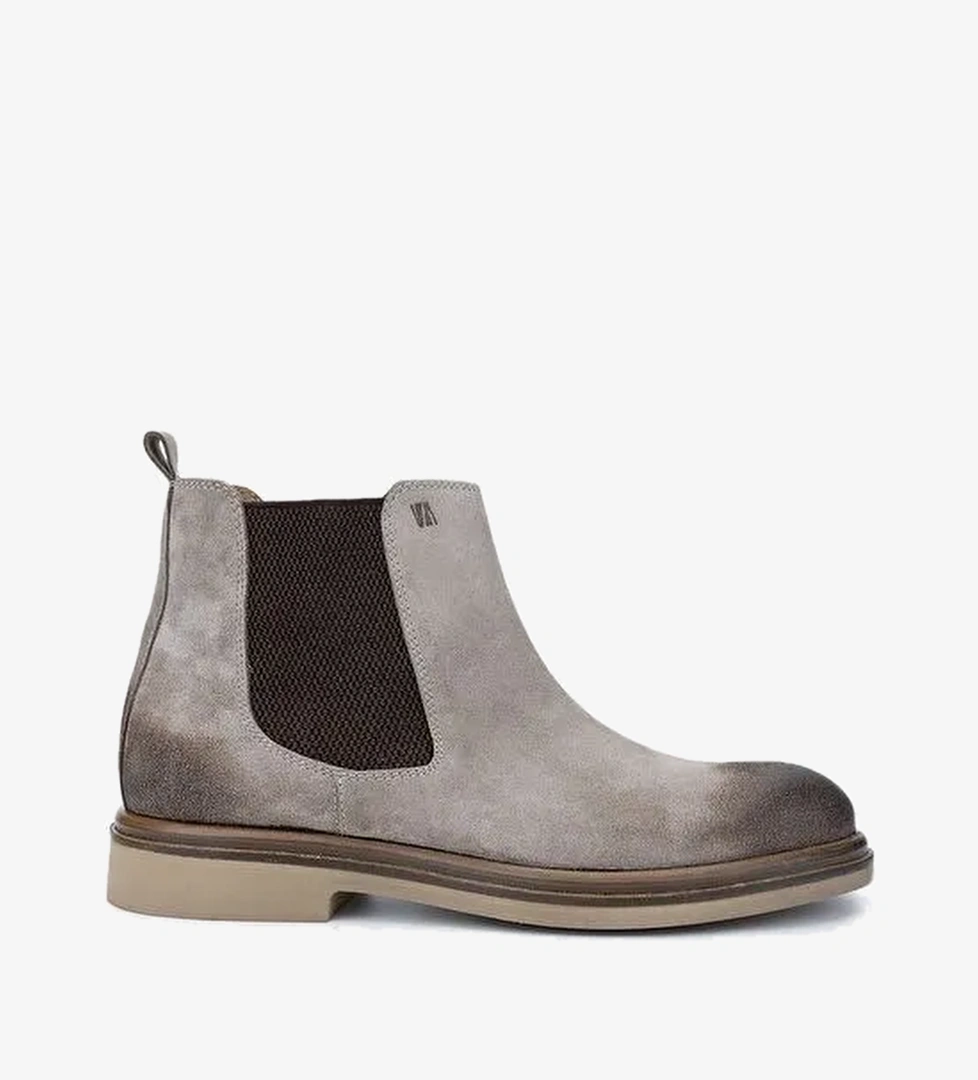 Valmenti Erkek Hakiki Deri Bej Süet Casual Bot - Görsel 1