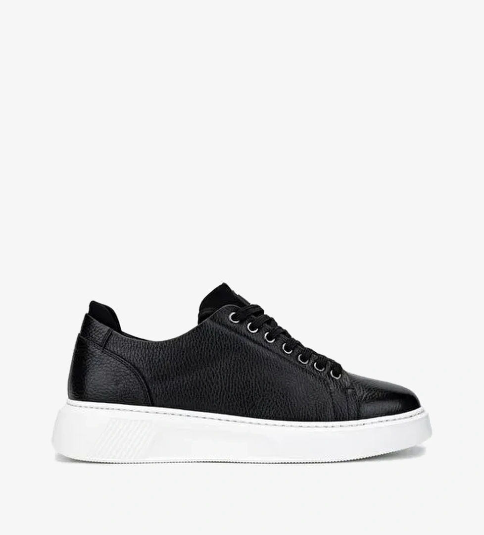 Valmenti Erkek Hakiki Deri Siyah Deri Sneakers & Spor Ayakkabı - Görsel 1