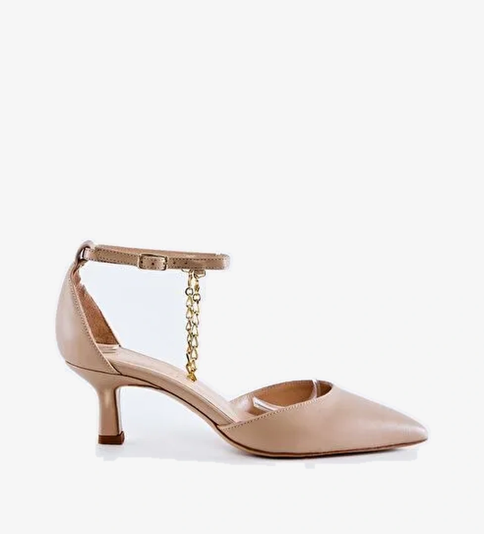 Valmenti Bianca Kadın Nude Hakiki Deri Topuklu Ayakkabı - Görsel 1