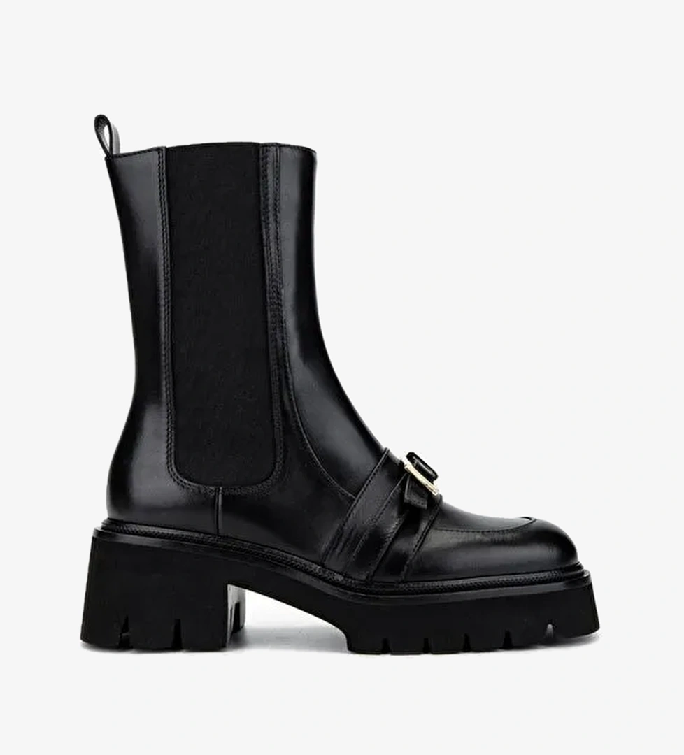 Valmenti Kadın Hakiki Deri Siyah Deri Casual Bot - Görsel 1