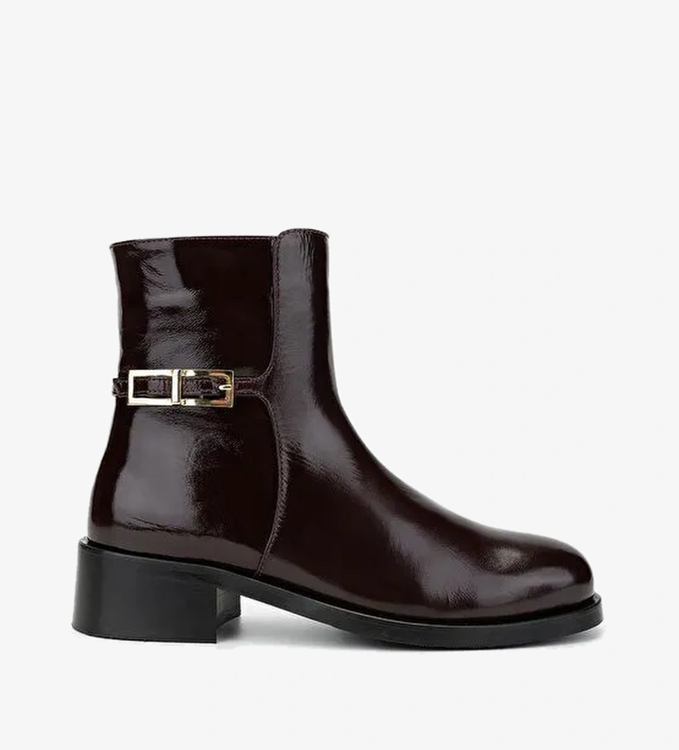 Valmenti Kadın Bordo Düz Bot - Görsel 1