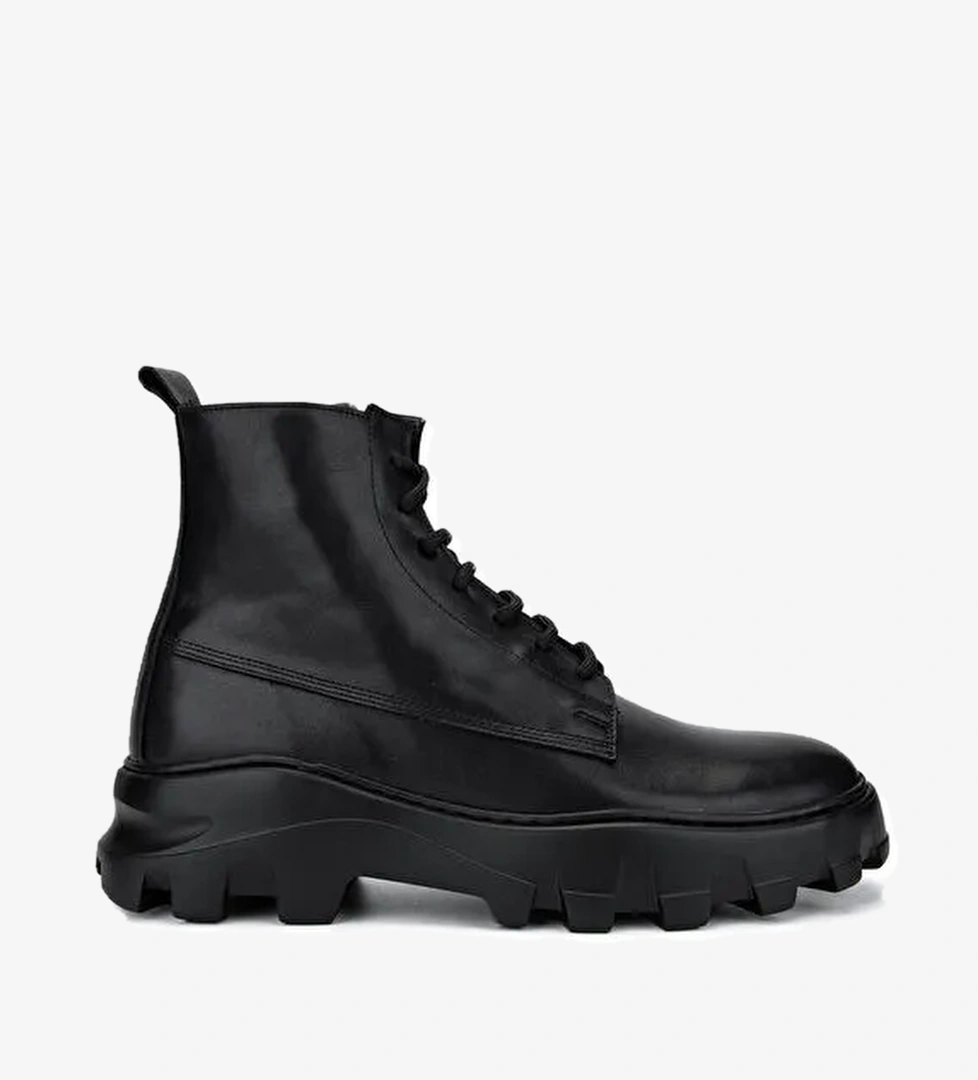 Tamer Tanca Erkek Hakiki Deri Siyah Deri Casual Bot - Görsel 1