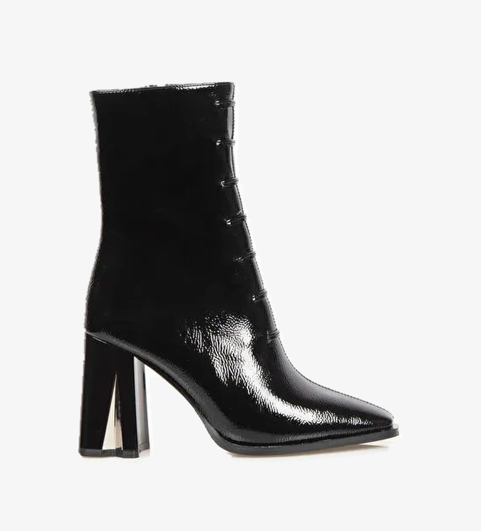Nemesis Fermuarlı Topuklu Kadın Bot Siyah - Görsel 1