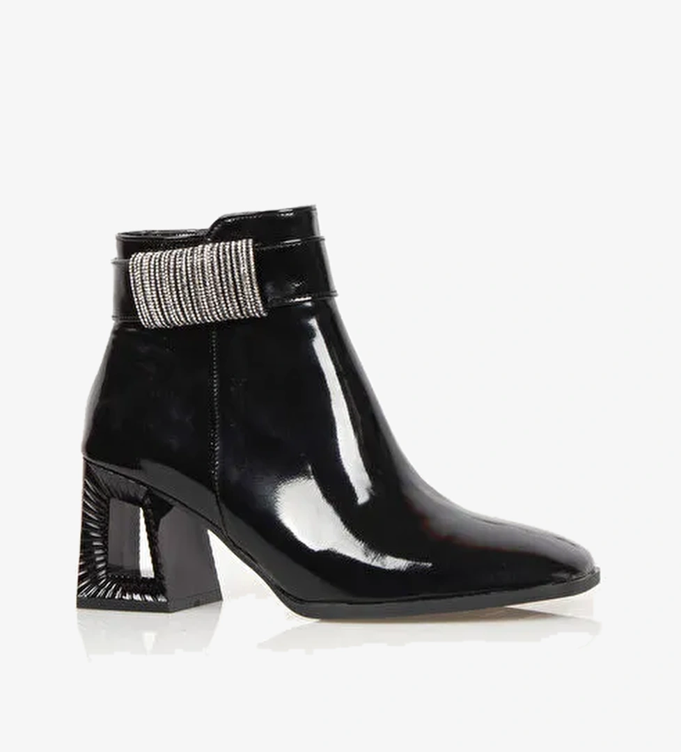 Nemesis Fermuarlı Topuklu Kadın Bot Siyah - Görsel 1