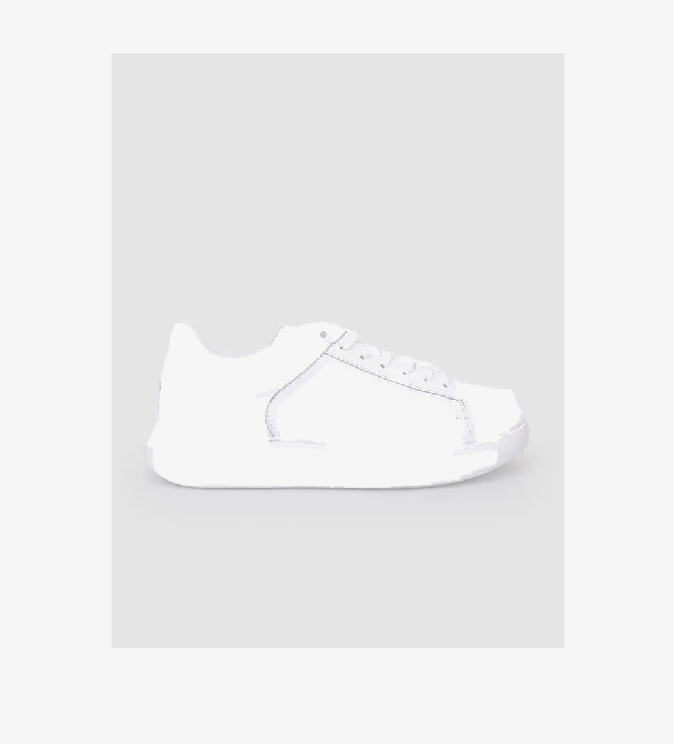 Harrow %100 Hakiki Deri Beyaz Bağcıklı Erkek Spor Ayakkabı - Görsel 1