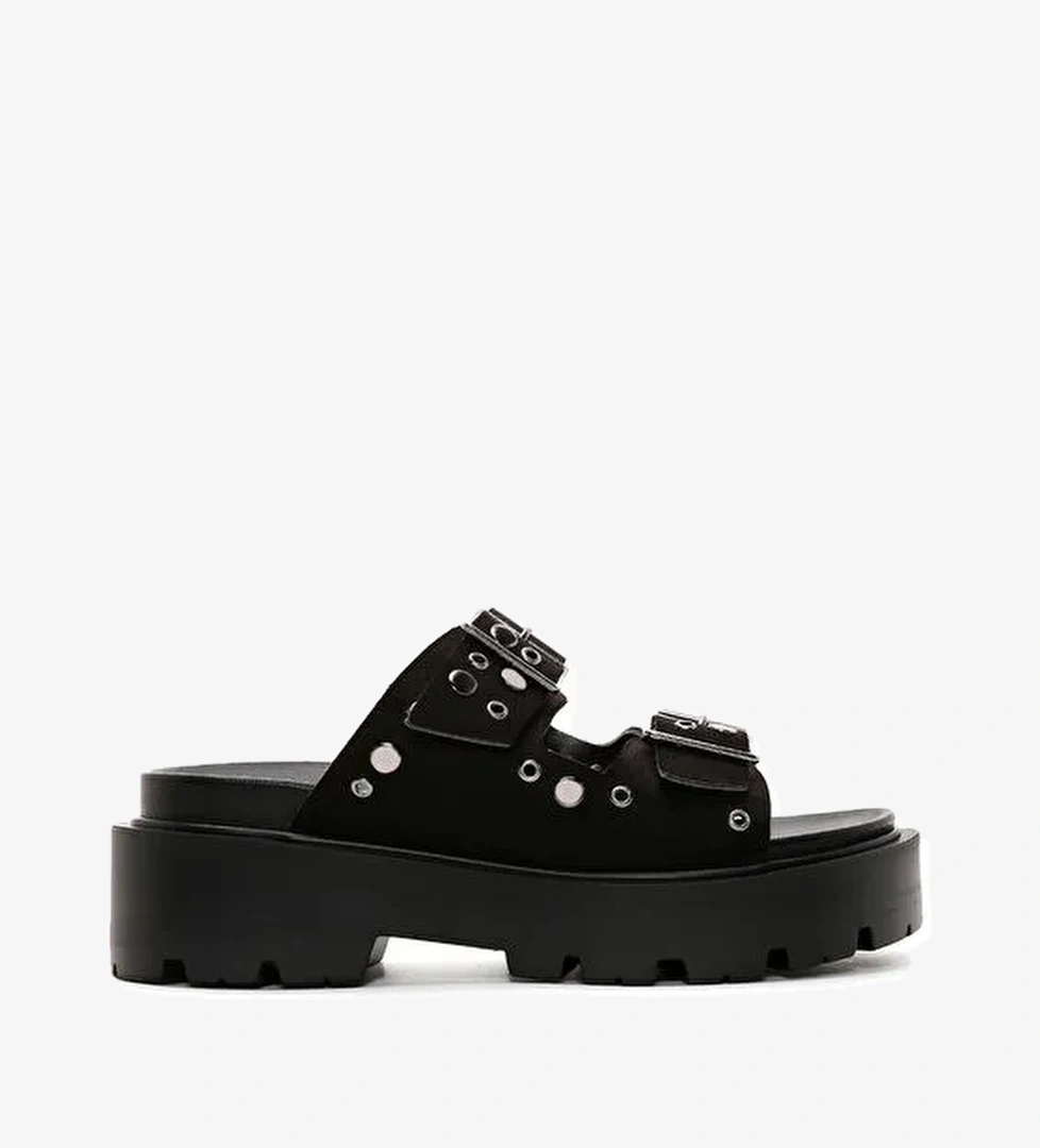 Derimod Derimod Kadın Siyah Kalın Tabanlı Terlik 24SFE400018 Sandalet & Terlik | Boyner Siyah - 1. görsel