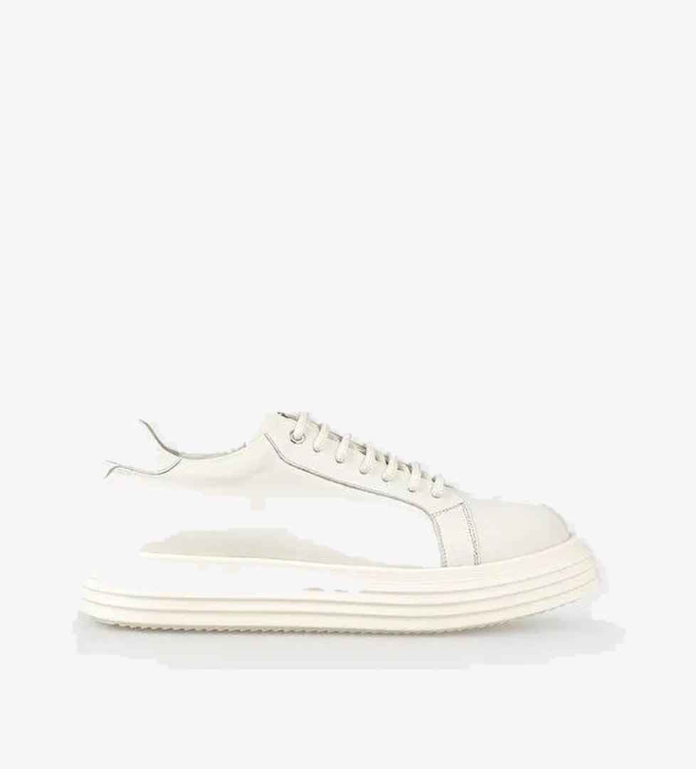 Beyaz Deri Erkek Spor Ayakkabı - Görsel 1