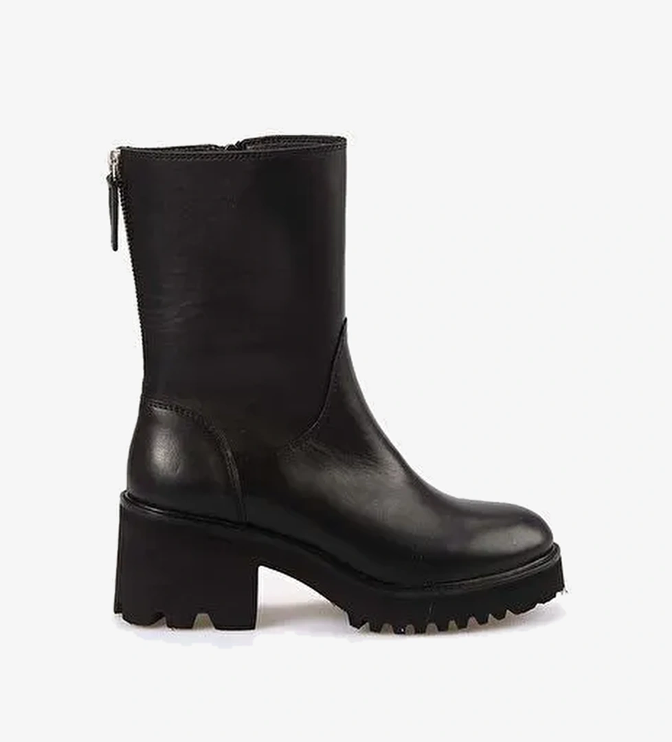 Rouge Hakiki Deri Kadın Topuklu Bot EVS2963 - Görsel 1