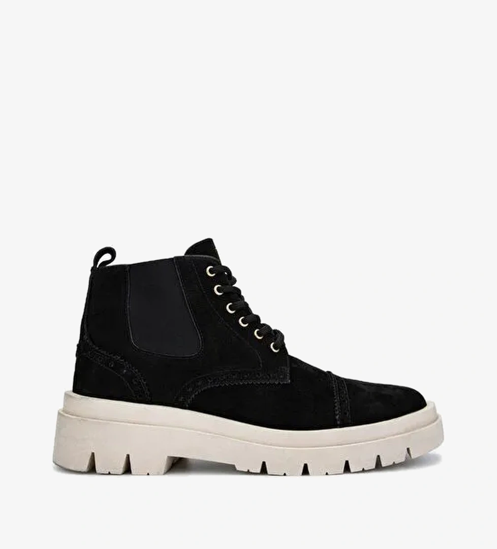 Valmenti Erkek Hakiki Deri Siyah Nubuk Casual Bot - Görsel 1