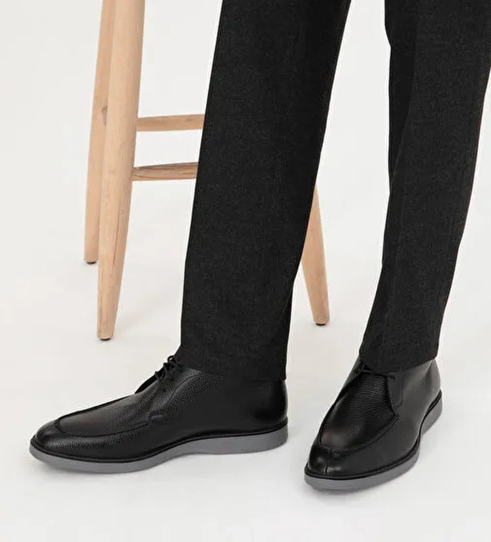 Siyah %100 Deri Casual Ayakkabı - Görsel 1