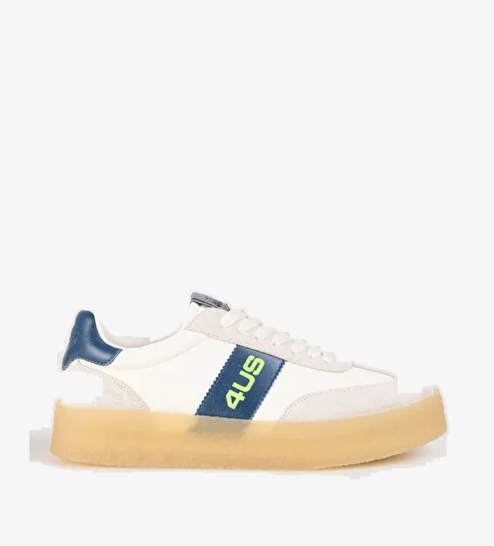 4Us Beyaz-Lacivert Erkek Sneaker MARK 100