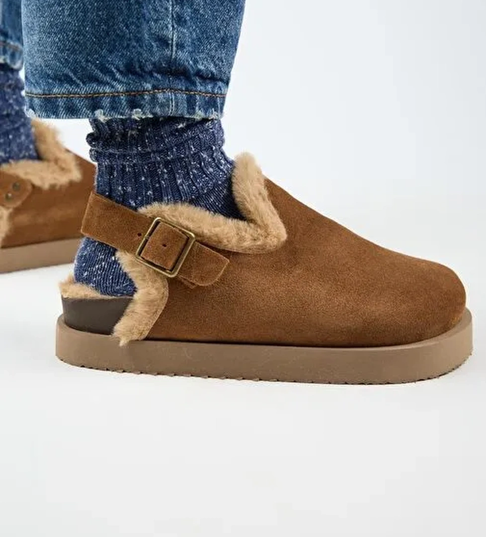 Manijero Taba Kadın Süet Sandalet MNJ.162.04 - Görsel 1