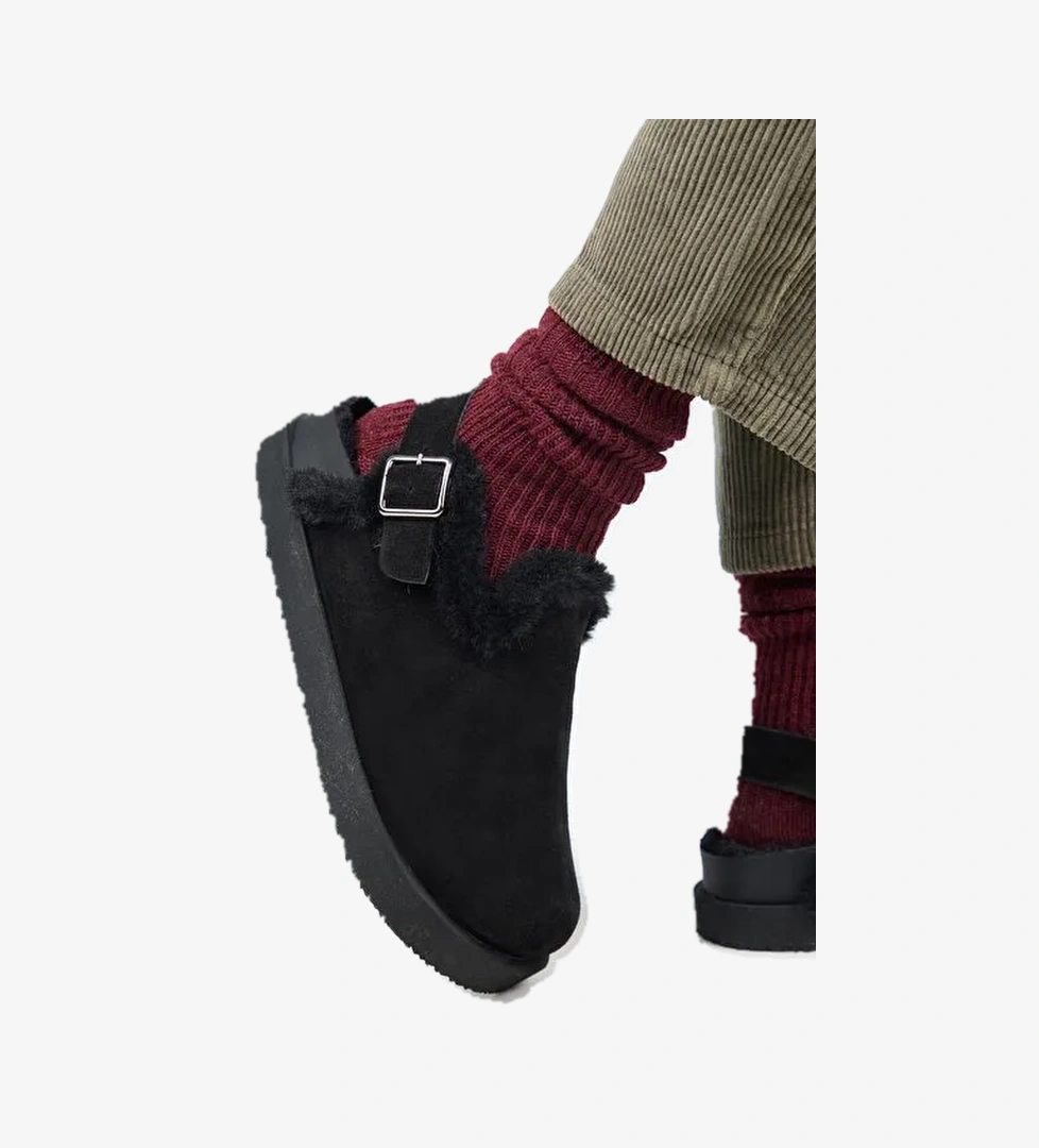 Manijero Siyah Kadın Süet Sandalet MNJ.162.02 - Görsel 1