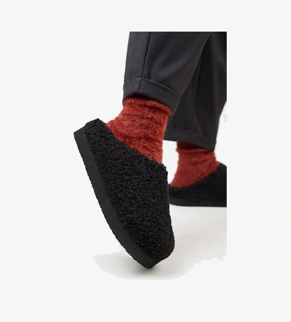 Manijero (Orlina) Kadın Tedy Sabo Platform Siyah Terlik - Görsel 1