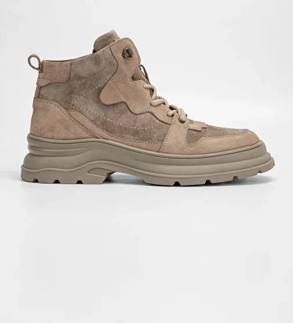 Valmenti Erkek Vizon Nubuk Hakiki Deri Casual Bot - Görsel 1