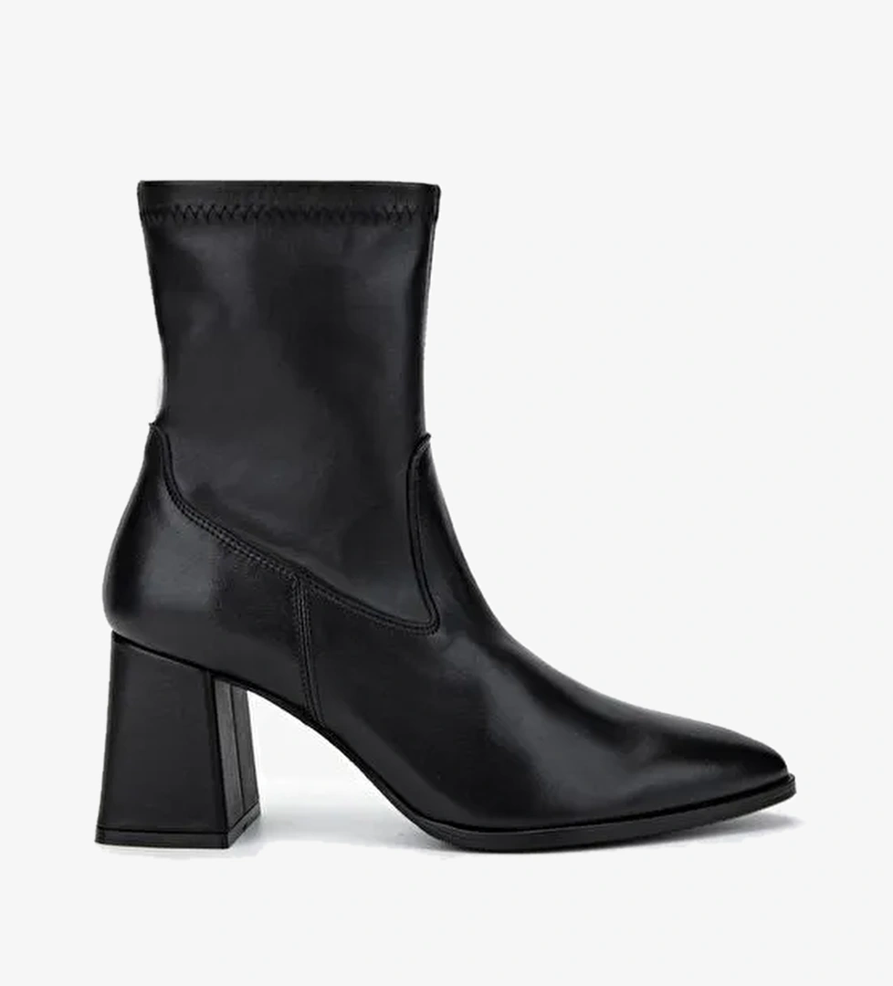 Valmenti Kadın Siyah Deri Klasik Bot - Görsel 1