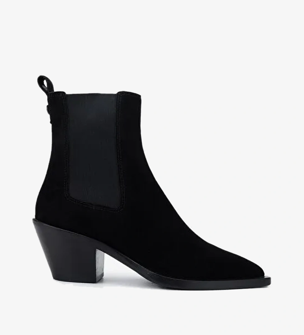 Valmenti Kadın Hakiki Deri Siyah Süet Casual Bot - Görsel 1