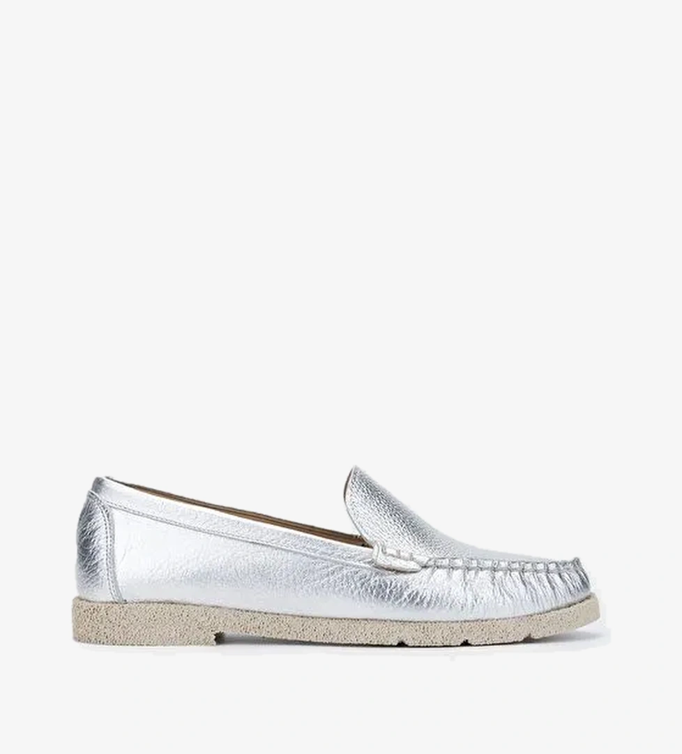 Valmenti Patrika Kadın Lame Hakiki Deri Loafer Ayakkabı - Görsel 1