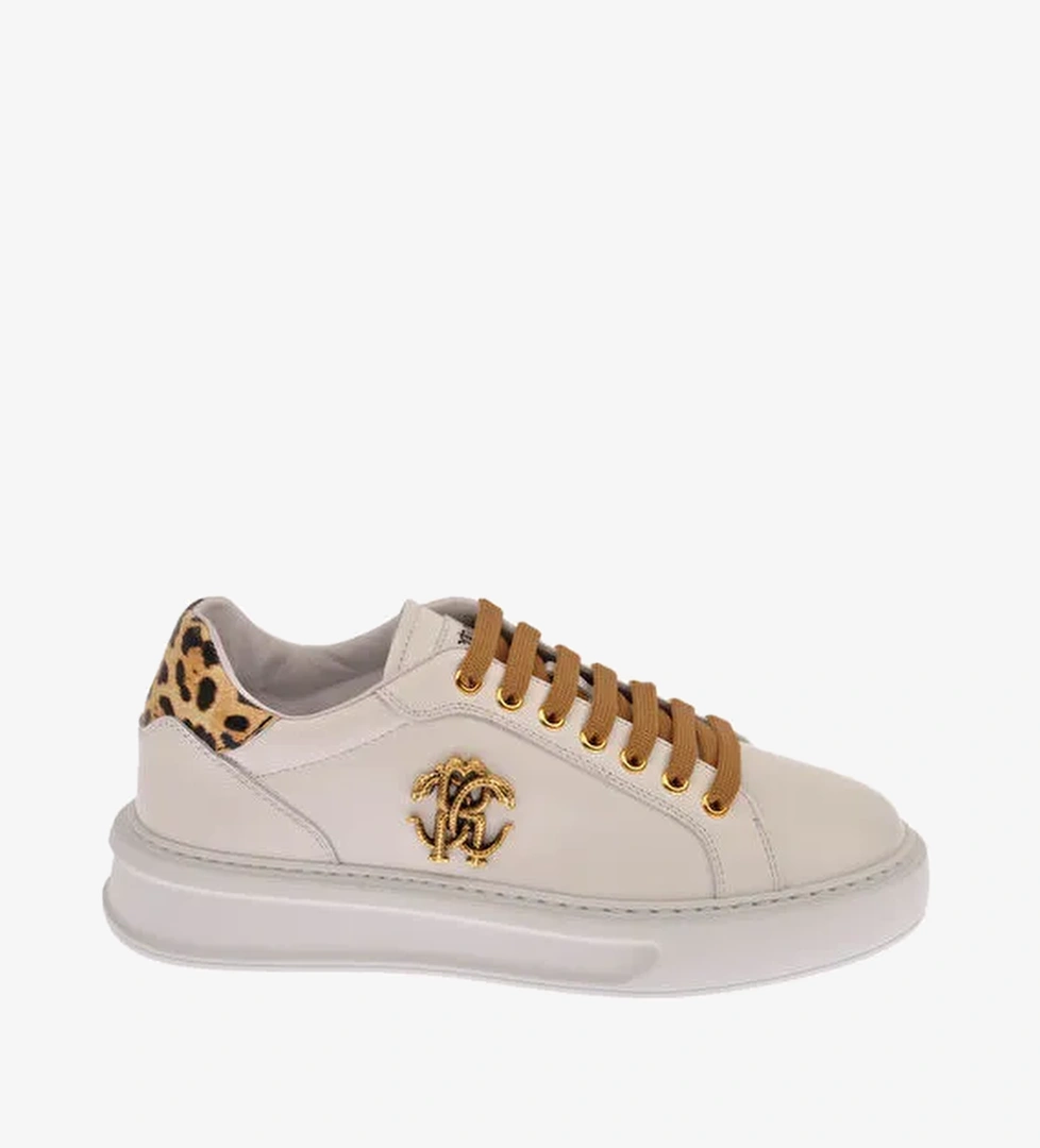 Roberto Cavalli Beyaz Kadın Deri Sneaker LONDON W - Görsel 1