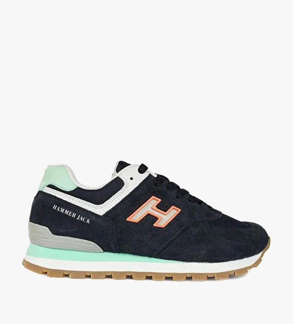 Hammer Jack Chile Hakiki Deri Lacivert Mint Kadın Spor Ayakkabı - Görsel 1