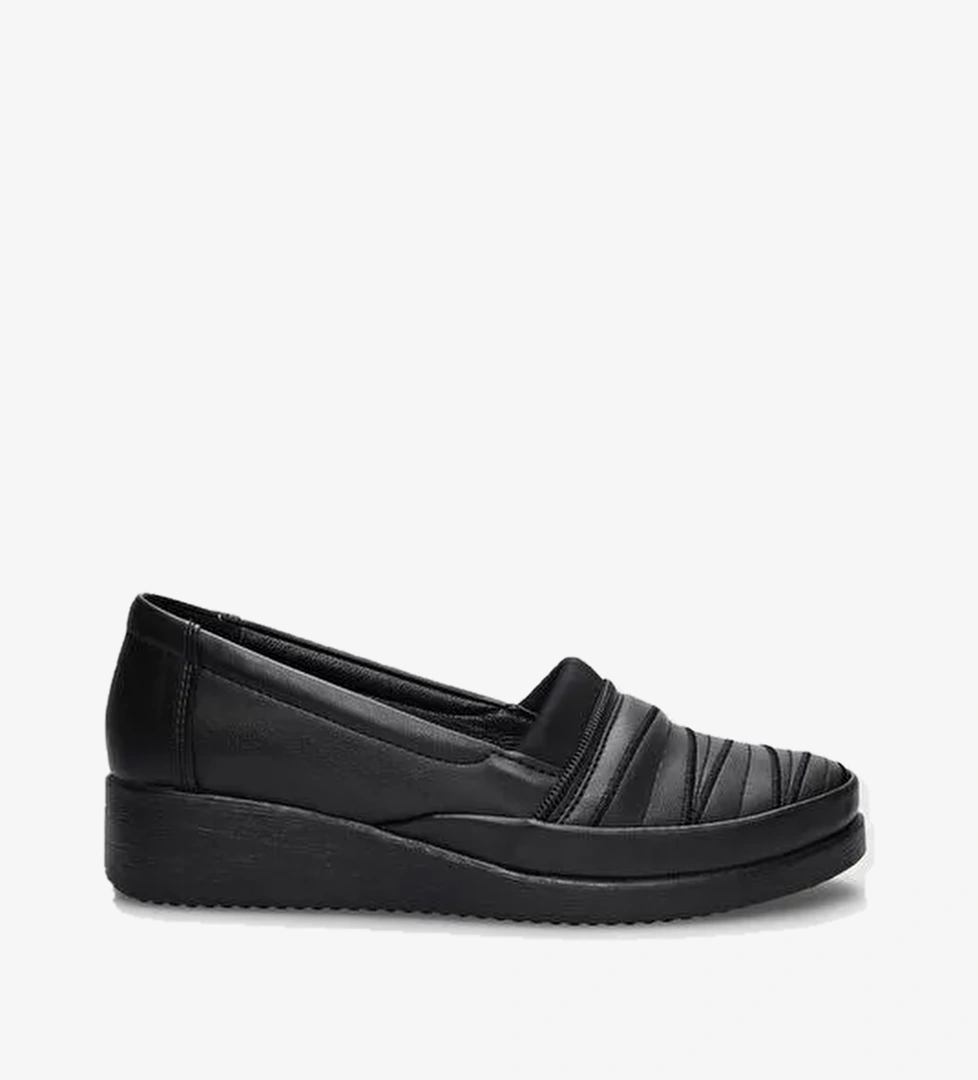 Cabani Ayakkabı Siyah Kadın Vegan Düz Ayakkabı 123488 - Görsel 1