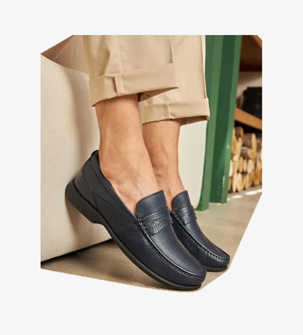 Cabani Ayakkabı Lacivert Erkek Deri Loafer 21210 - Görsel 1