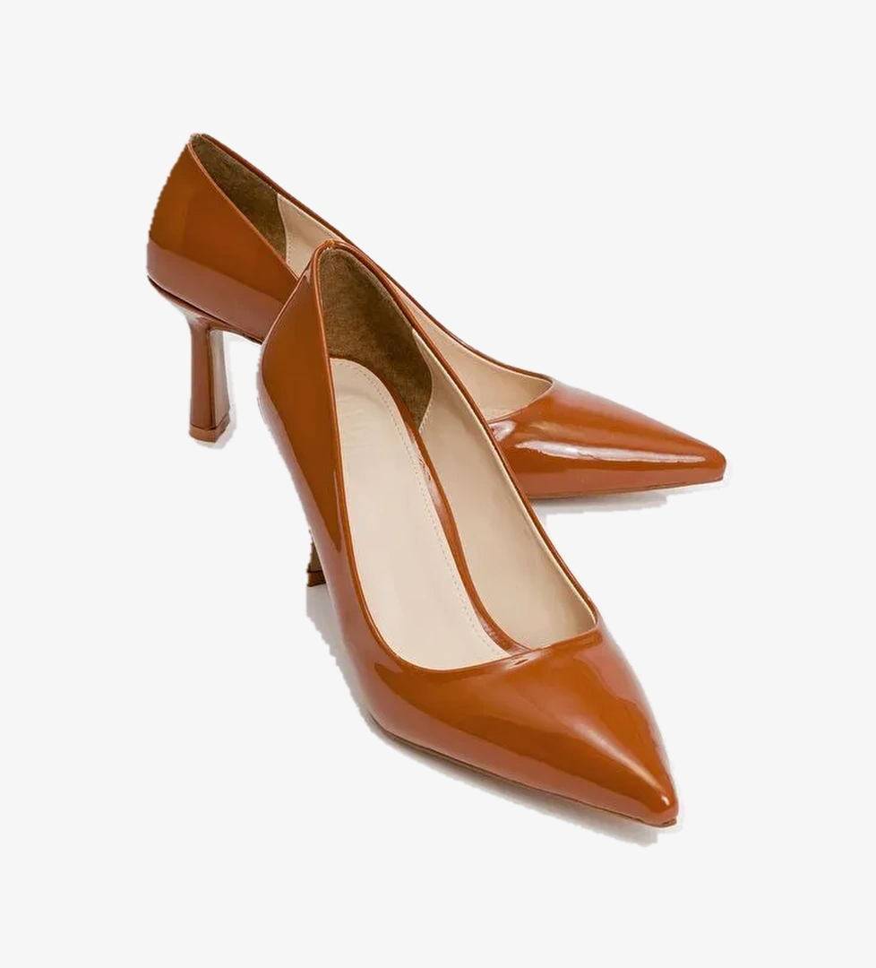 CALSE Taba Rugan Kadın Topuklu Ayakkabı - Görsel 1