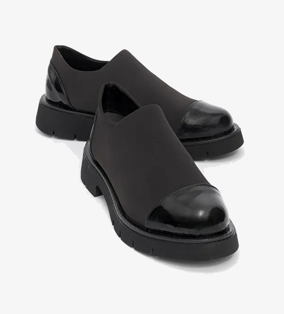 PANOLA Siyah Rugan Scuba Kadın Günlük Ayakkabı - Görsel 1