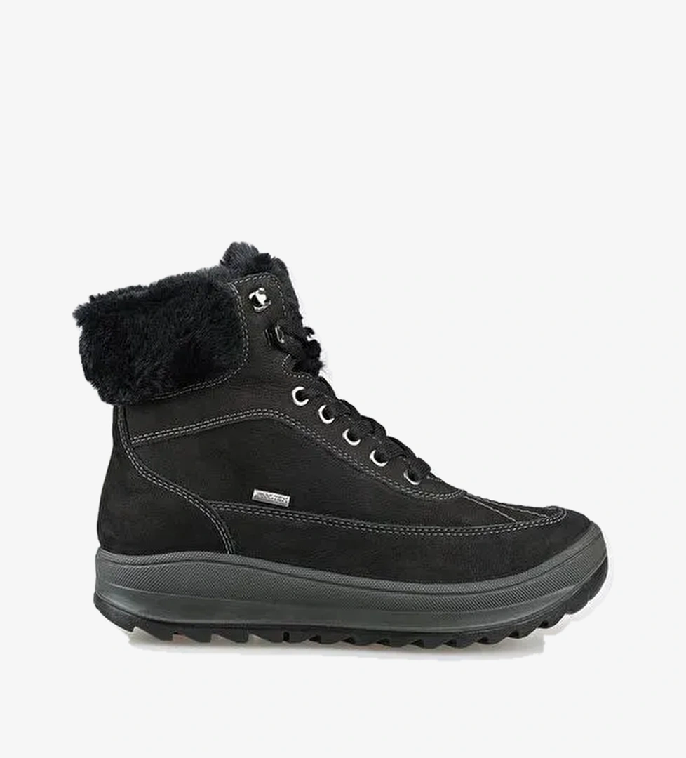 Siyah Deri Kadın Spor Bot - Görsel 1