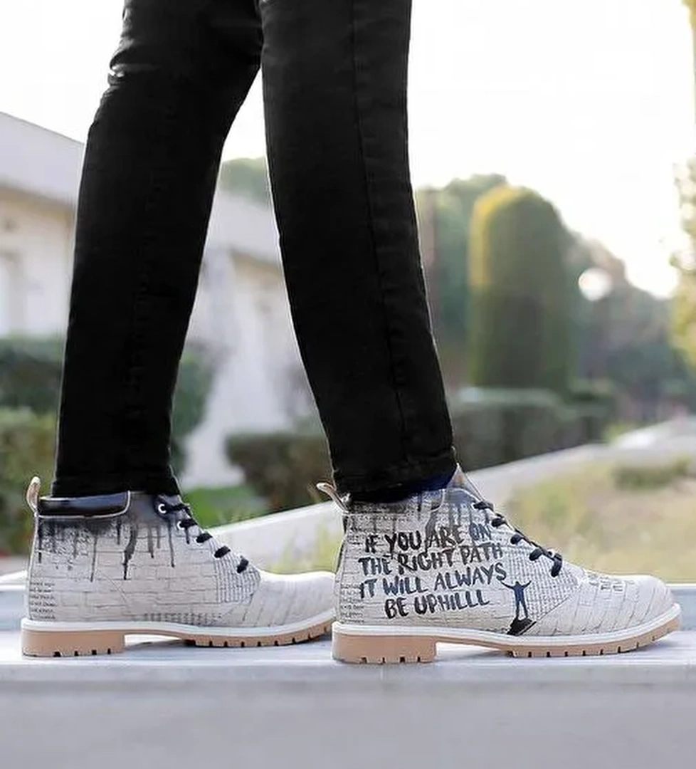 Erkek Vegan Deri Bej Bilekte Bot - The Right Path Tasarım - Görsel 1