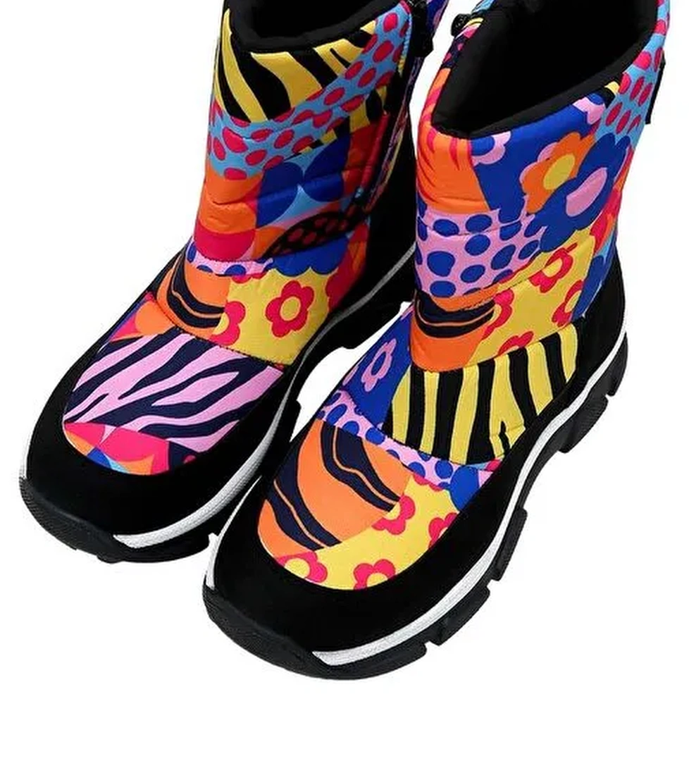 Kadın Vegan Çok Renkli Kar Botu - Color Blast Tasarım - Görsel 1