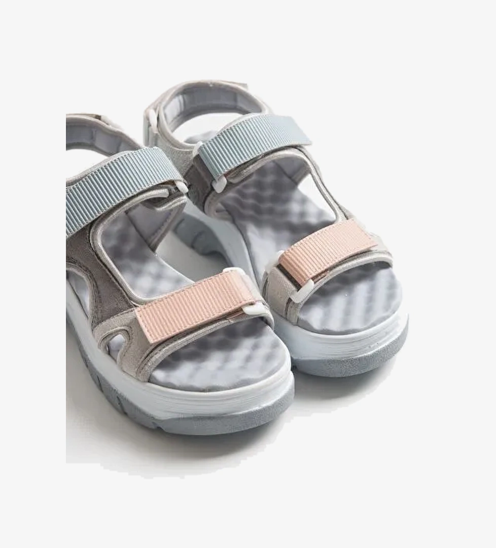 Luvi Shoes Gri-Çok Renkli Kadın Sandalet 98-4740 - Görsel 1