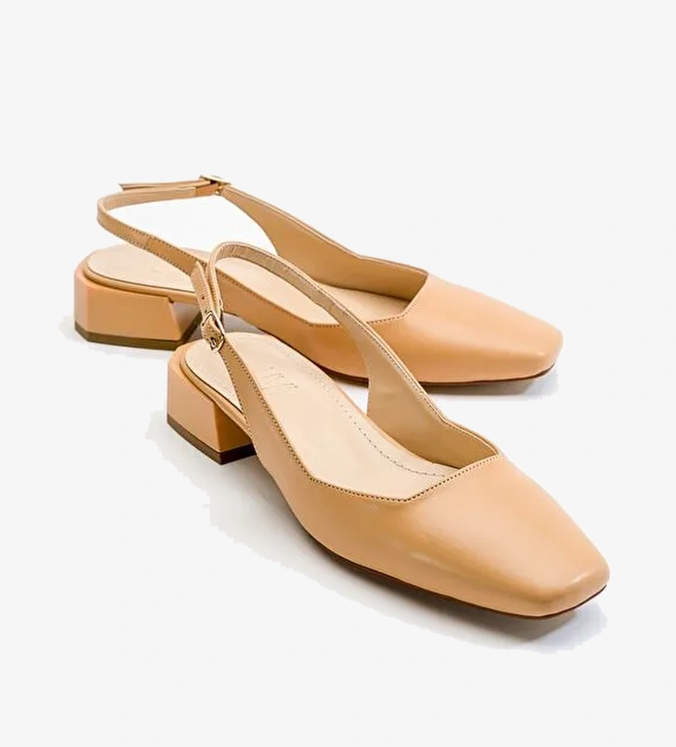 STATE Koyu Bej Cilt Kadın Topuklu Ayakkabı - Görsel 1
