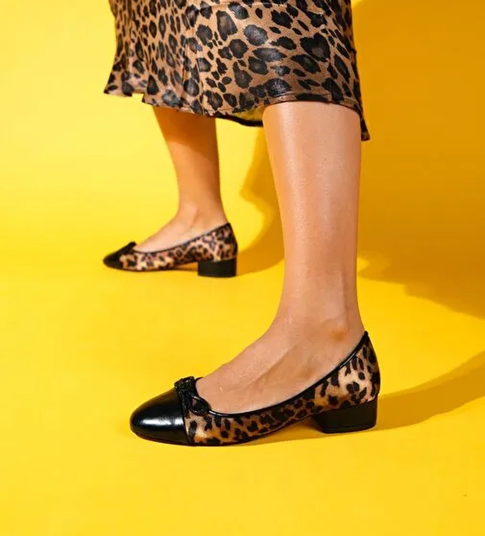 Luvi Shoes Siyah-Kahverengi Kadın Babet 124-2334 - Görsel 1