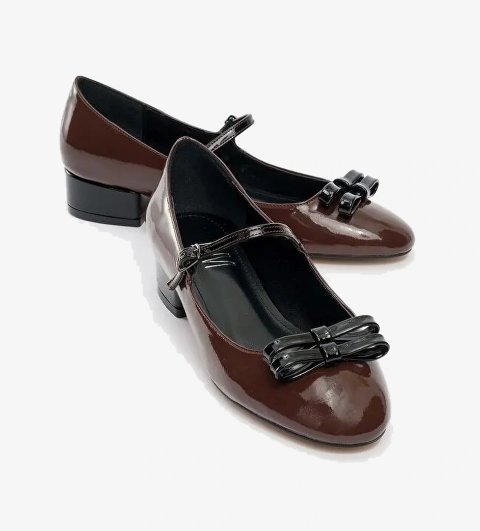 Luvi Shoes Kahverengi-Siyah Kadın Babet 124-2330